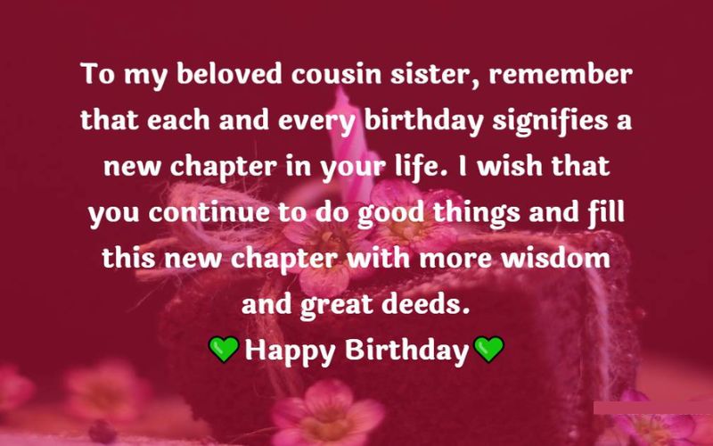 50 Best Cousin Sister Birthday Wishes Quotes Greetings